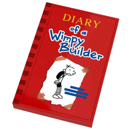 Diary of a Wimpy Builder Book (2x3 Tile) made using LEGO part - B3 Customs - ToylandEU