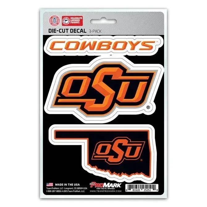 Oklahoma State Cowboys Die Cut Clear Vinyl Decals 3 Pack -  ToylandEU™