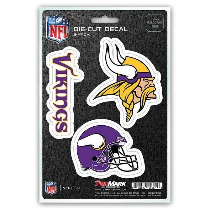  Minnesota Vikings Die Cut Decals 3 Pack Premium Vinyl -  ToylandEU™