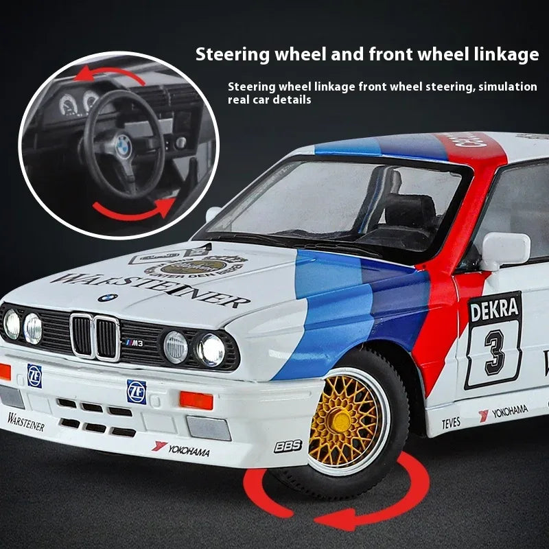 Diecast 1:24 BMW M3 E30 MPower Floral with Sound Lights for Collectors - ToylandEU