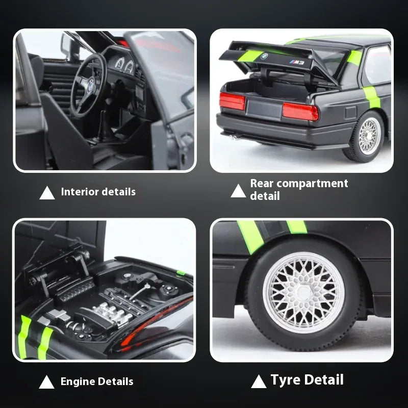 Diecast 1:24 BMW M3 E30 MPower Floral with Sound Lights for Collectors - ToylandEU