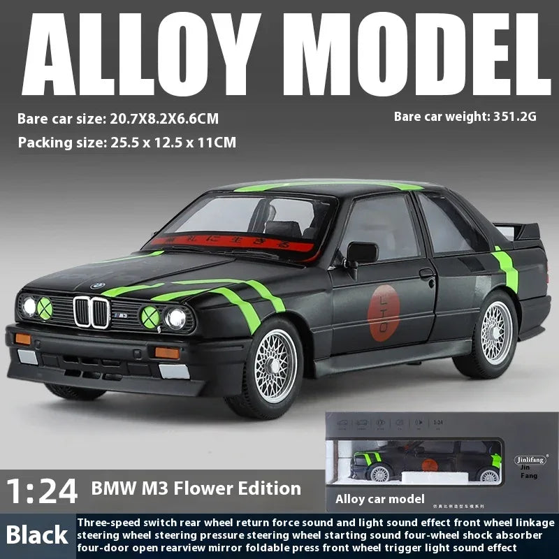 Diecast 1:24 BMW M3 E30 MPower Floral with Sound Lights for Collectors - ToylandEU