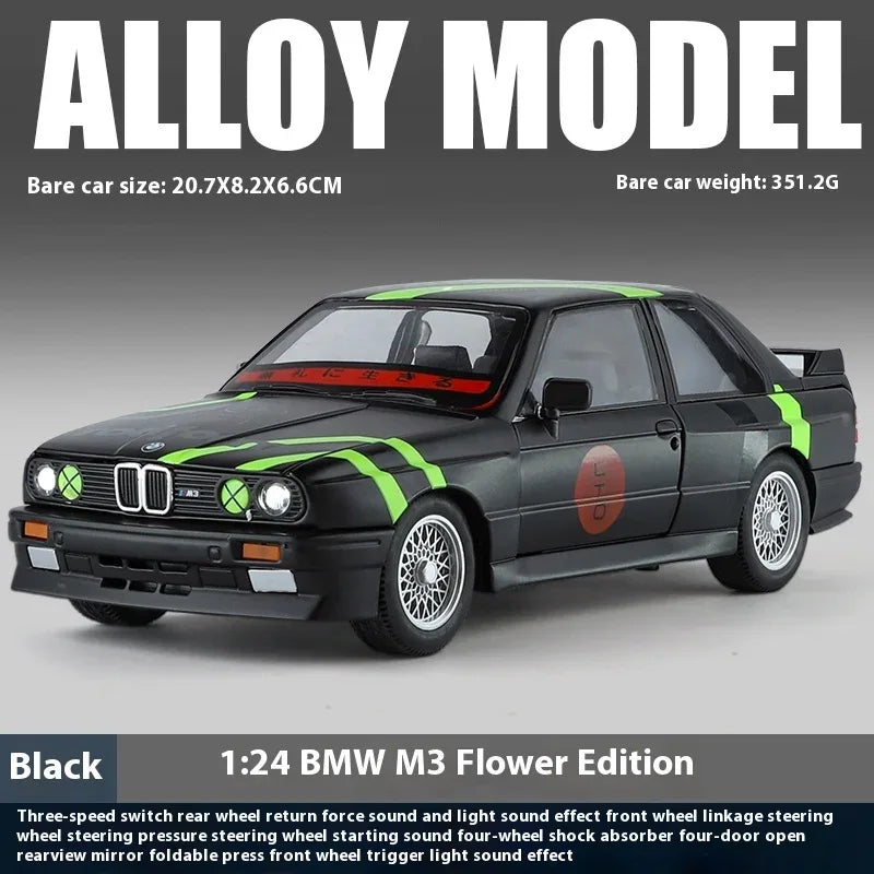 Diecast 1:24 BMW M3 E30 MPower Floral with Sound Lights for Collectors - ToylandEU