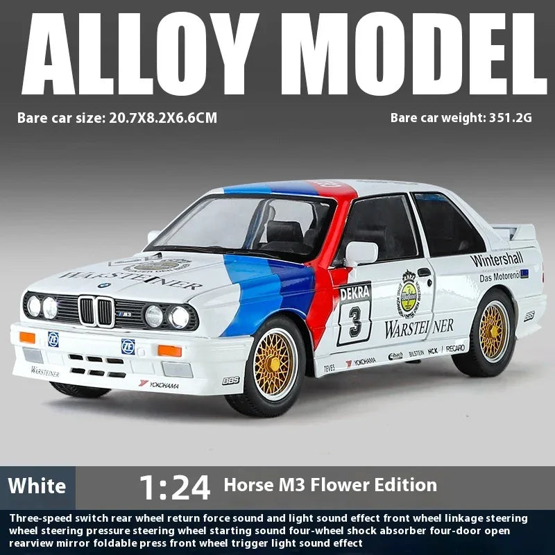 Diecast 1:24 BMW M3 E30 MPower Floral with Sound Lights for Collectors - ToylandEU