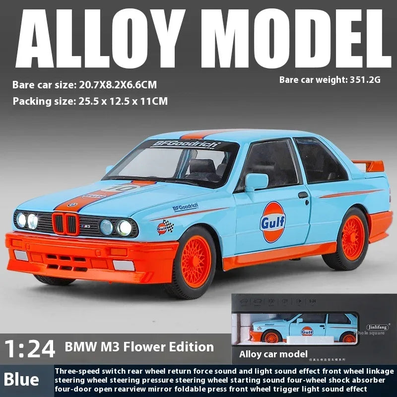 Diecast 1:24 BMW M3 E30 MPower Floral with Sound Lights for Collectors - ToylandEU