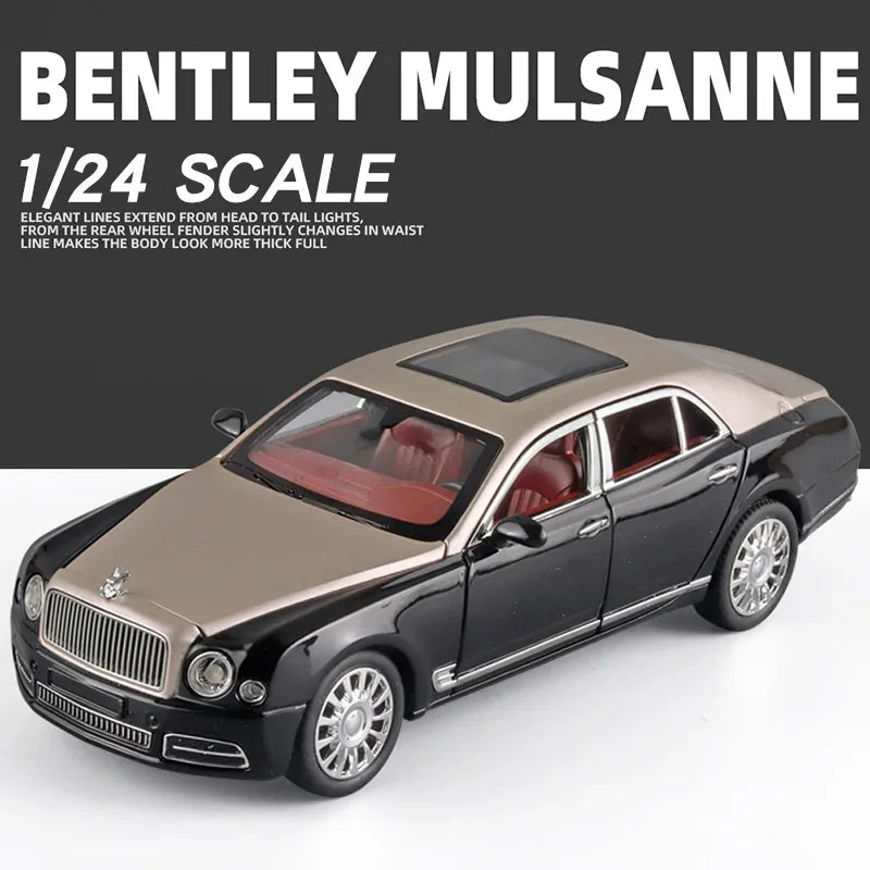 Diecast 1 24 Bentley Mulsanne Model Car with Sound and Lights for Kids - ToylandEU