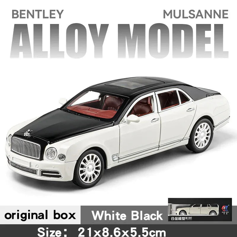 Diecast 1 24 Bentley Mulsanne Model Car with Sound and Lights for Kids - ToylandEU
