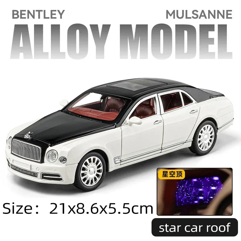 Diecast 1 24 Bentley Mulsanne Model Car with Sound and Lights for Kids - ToylandEU