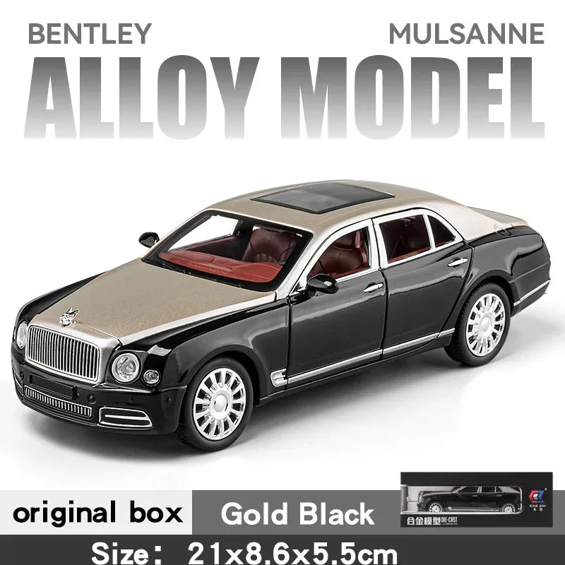 Diecast 1 24 Bentley Mulsanne Model Car with Sound and Lights for Kids - ToylandEU