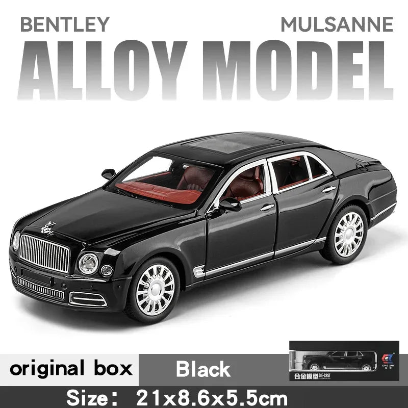 Diecast 1 24 Bentley Mulsanne Model Car with Sound and Lights for Kids - ToylandEU