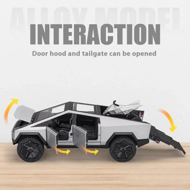 Diecast 1:24 Cybertruck Toy SUV with Sound and Light for Teens - ToylandEU