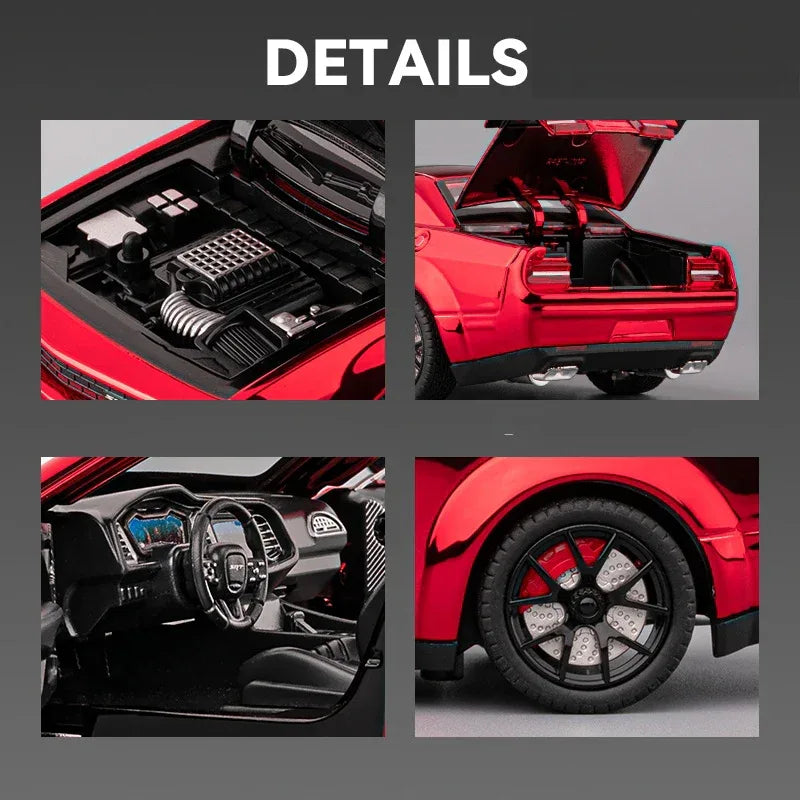 Diecast 1:24 Dodge Challenger SRT Hellcat Redeye with Sound Lights Gift - ToylandEU