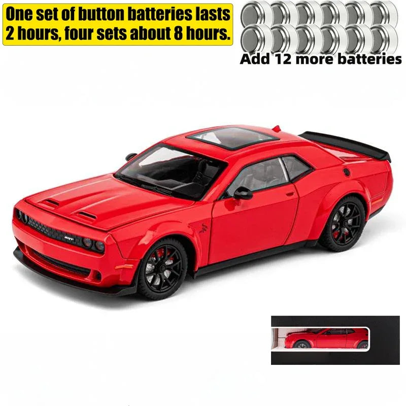Diecast 1:24 Dodge Challenger SRT Hellcat Redeye with Sound Lights Gift - ToylandEU