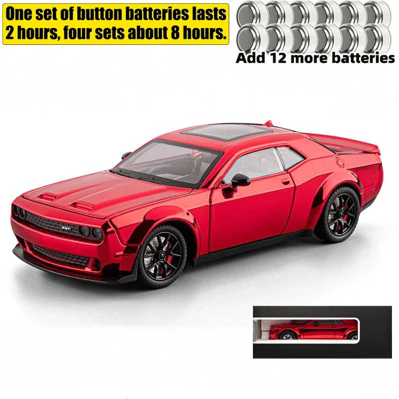 Diecast 1:24 Dodge Challenger SRT Hellcat Redeye with Sound Lights Gift - ToylandEU
