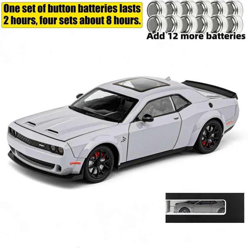 Diecast 1:24 Dodge Challenger SRT Hellcat Redeye with Sound Lights Gift - ToylandEU
