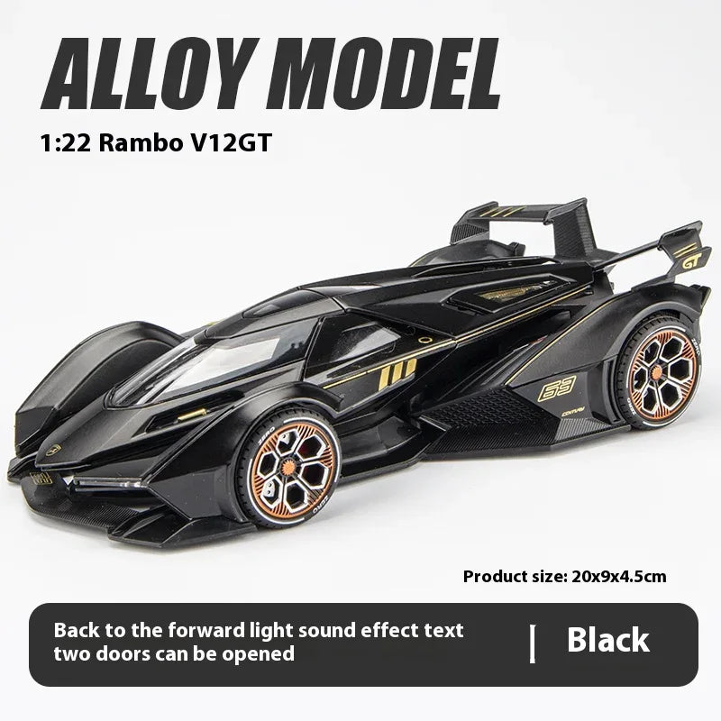 Diecast 1:24 Lambo V12 GT Sound and Light Model for Collectors - ToylandEU