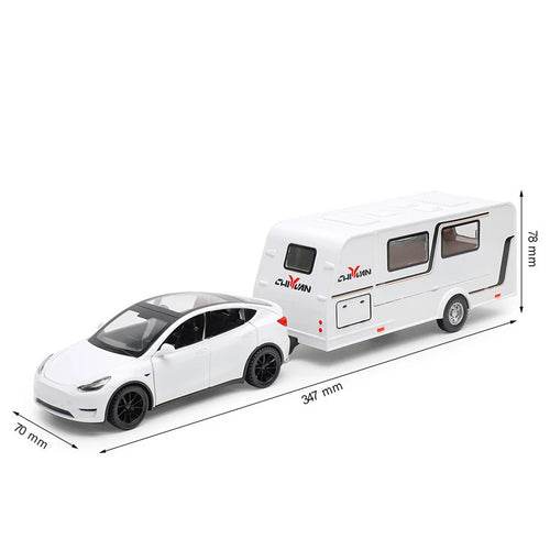 Diecast 1:32 Scale Tesla Cybertruck Model Y with Trailer - Alloy Collectible - ToylandEU