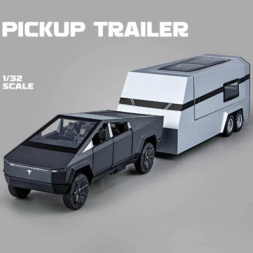 Diecast 1:32 Scale Tesla Cybertruck Model Y with Trailer - Alloy Collectible - ToylandEU