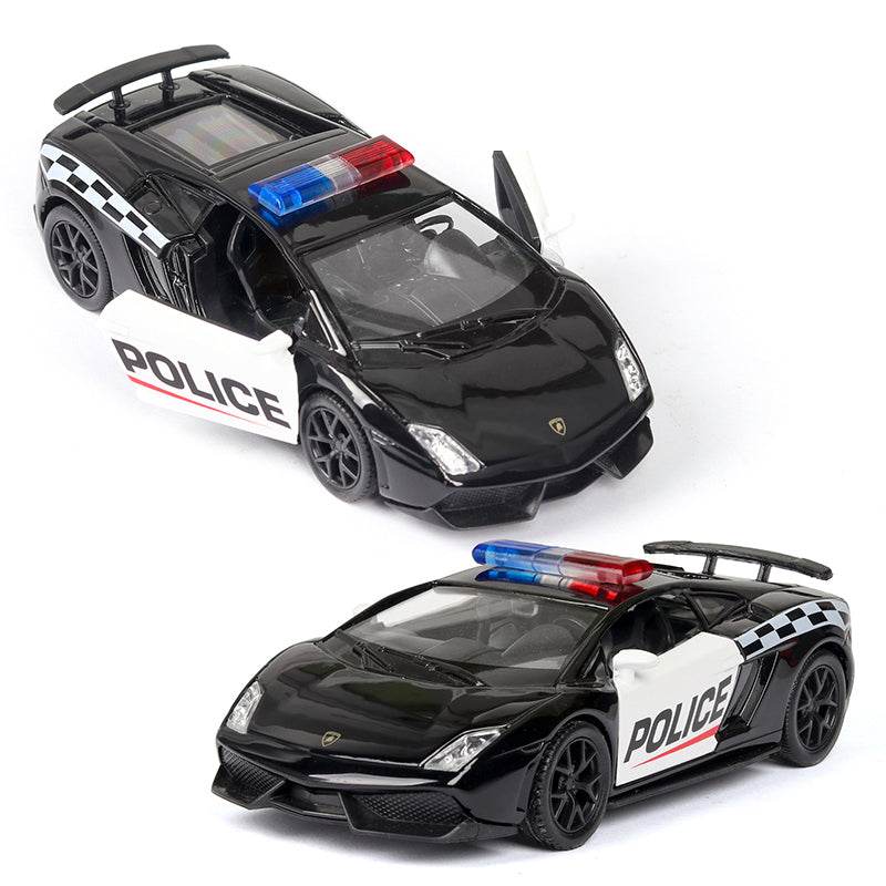 Diecast 1:36 Police Car Model - Challenger with Opening Doors, Metal Build - ToylandEU
