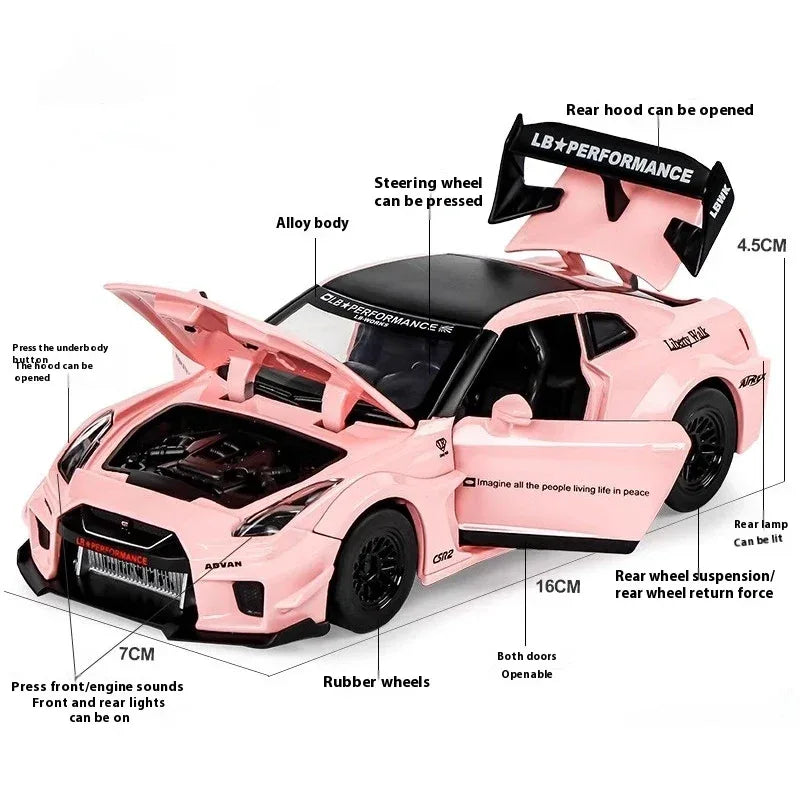 Diecast 1 To 32 Nissan Skyline GTR Sound And Light Model For Collectors - ToylandEU