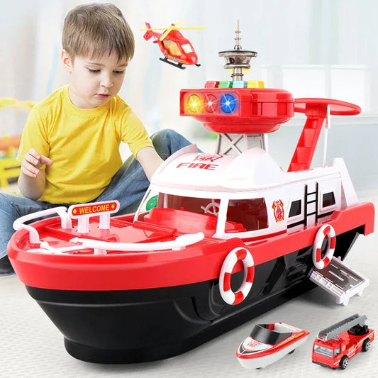 Diecast Boat Toy With Lights And Music For Kids Gift - ToylandEU