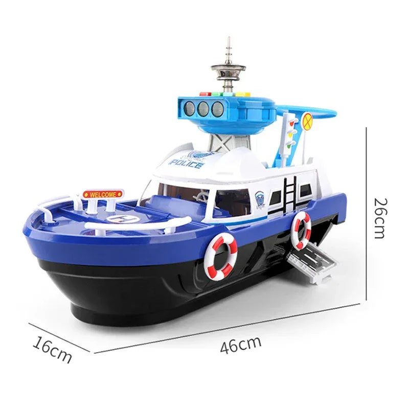 Diecast Boat Toy With Lights And Music For Kids Gift - ToylandEU