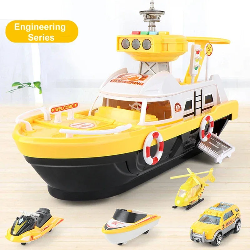 Diecast Boat Toy With Lights And Music For Kids Gift - ToylandEU