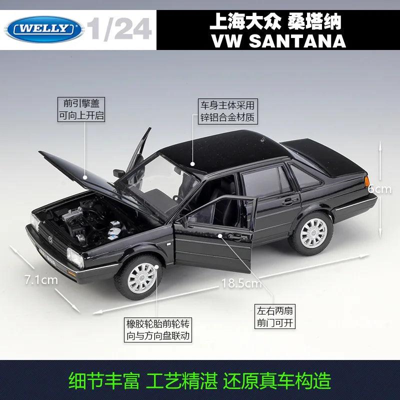  Diecast Car 1:24 Santana VW | Metal Body | Toylandeu™ 