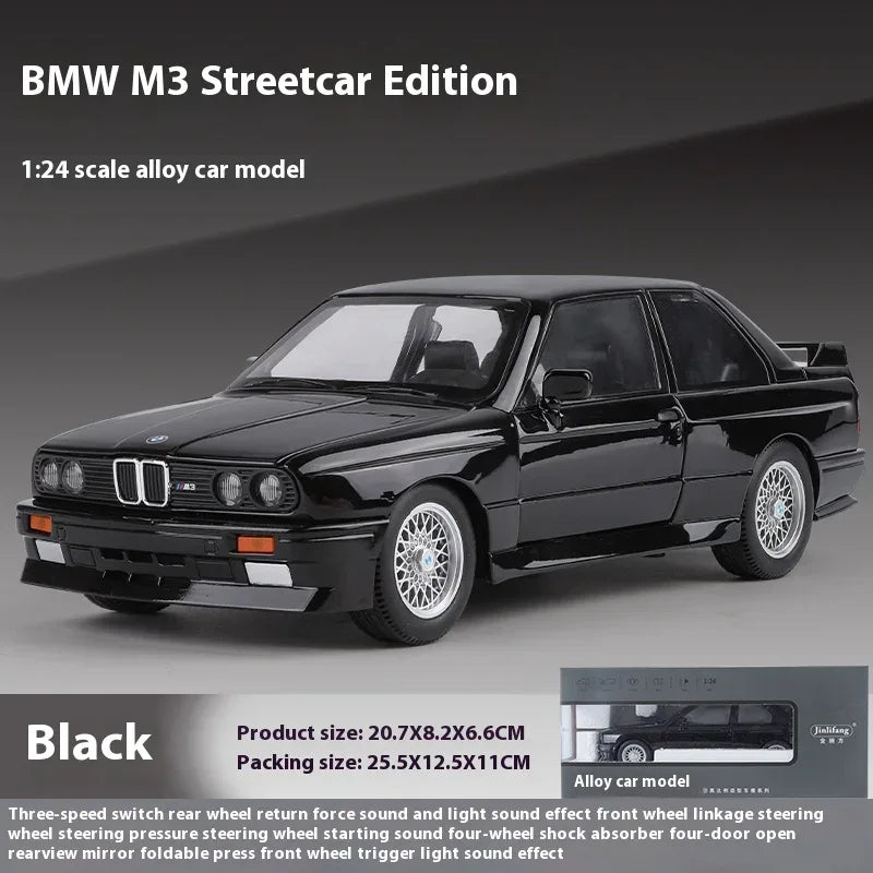 Diecast Car 1 24 Scale BMW M3 1988 Alloy Gift for Boyfriend - ToylandEU