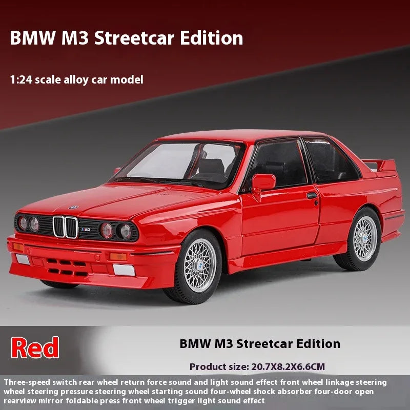 Diecast Car 1 24 Scale BMW M3 1988 Alloy Gift for Boyfriend - ToylandEU