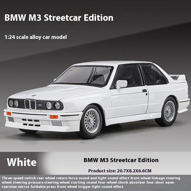 Diecast Car 1 24 Scale BMW M3 1988 Alloy Gift for Boyfriend - ToylandEU