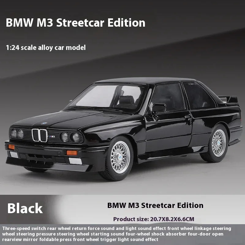 Diecast Car 1 24 Scale BMW M3 1988 Alloy Gift for Boyfriend - ToylandEU