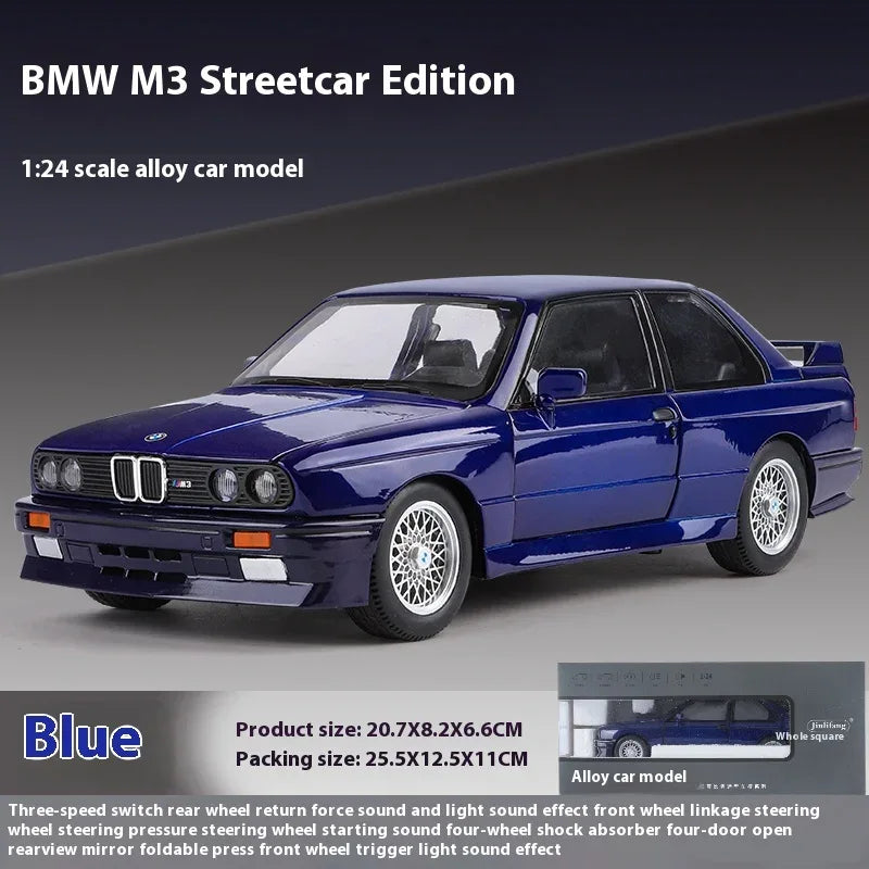 Diecast Car 1 24 Scale BMW M3 1988 Alloy Gift for Boyfriend - ToylandEU