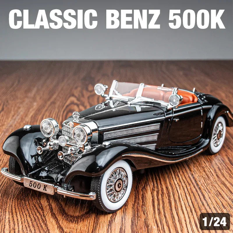 Diecast Car 1 24 Scale Metal Alloy Mercedes Benz 500K For Collectors - ToylandEU