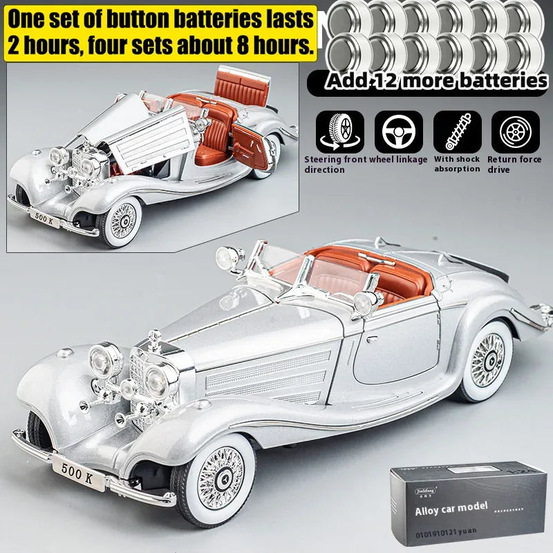 Diecast Car 1 24 Scale Metal Alloy Mercedes Benz 500K For Collectors - ToylandEU