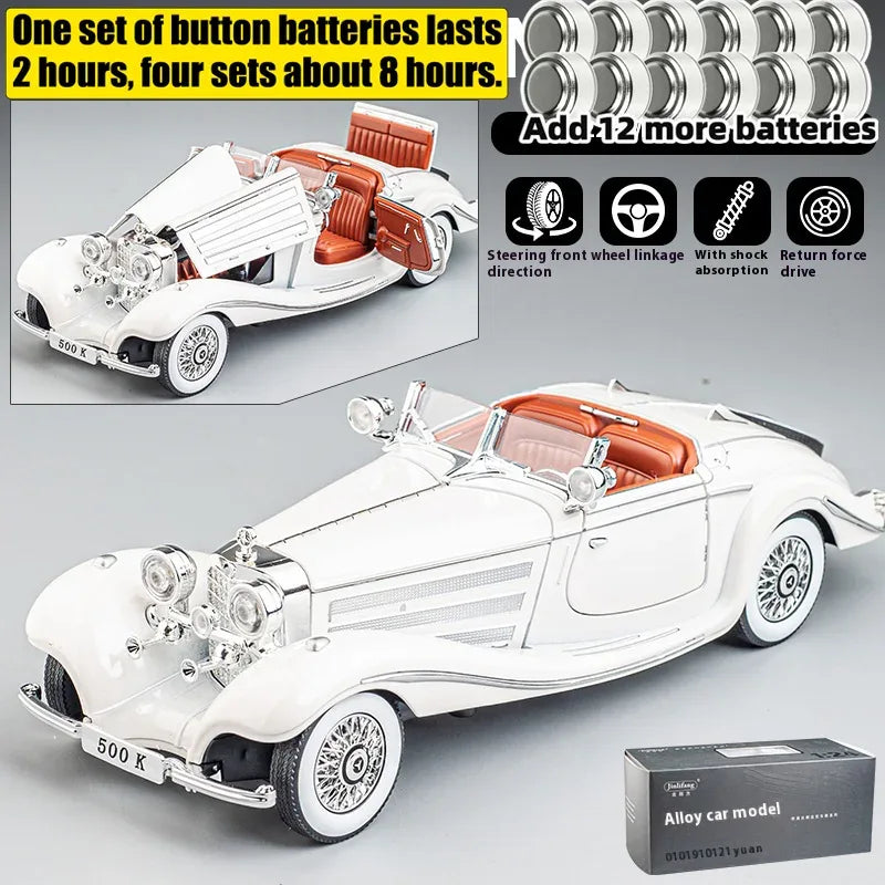 Diecast Car 1 24 Scale Metal Alloy Mercedes Benz 500K For Collectors - ToylandEU