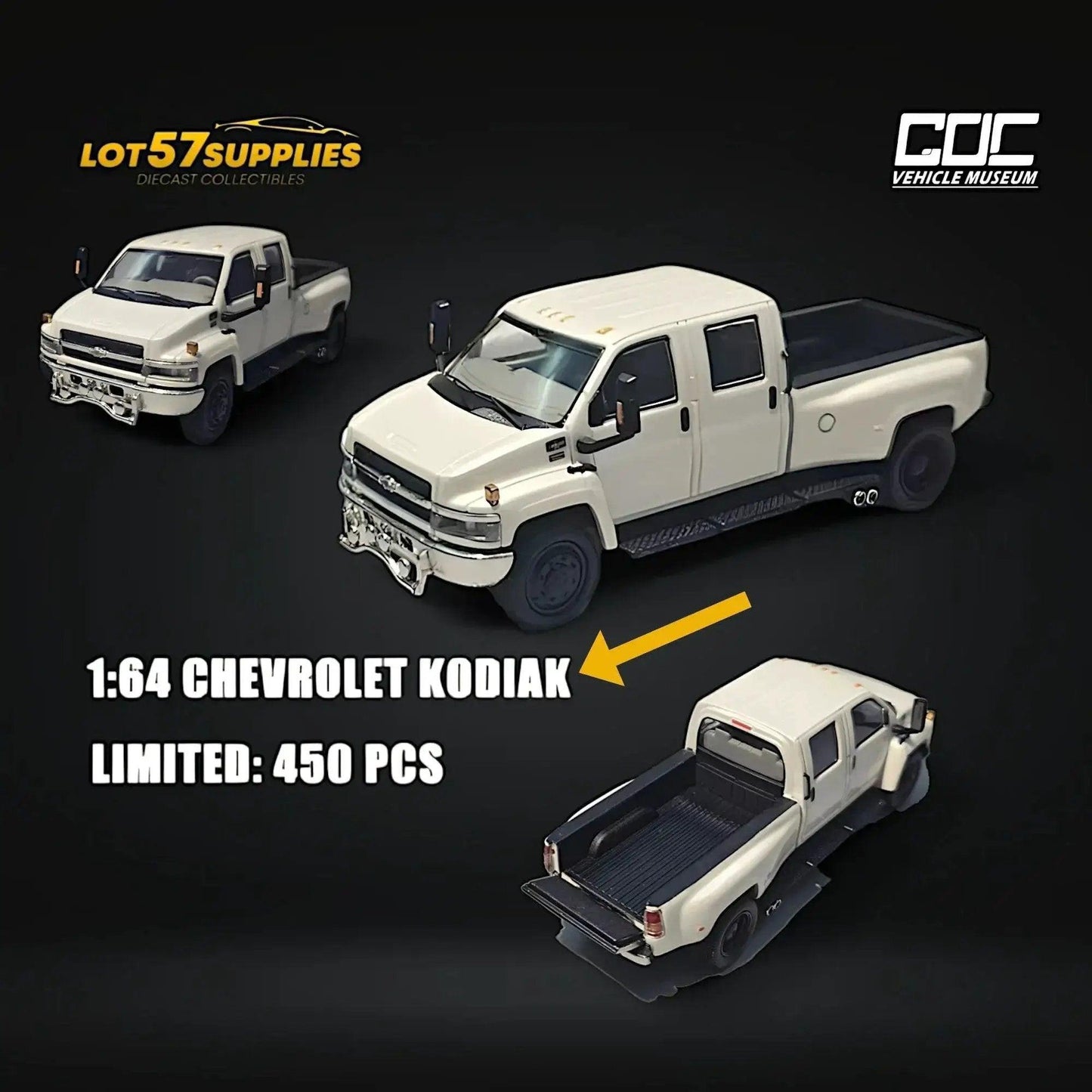  GOC Chevrolet KODIAK Pickup White 1:64 -  ToylandEU™