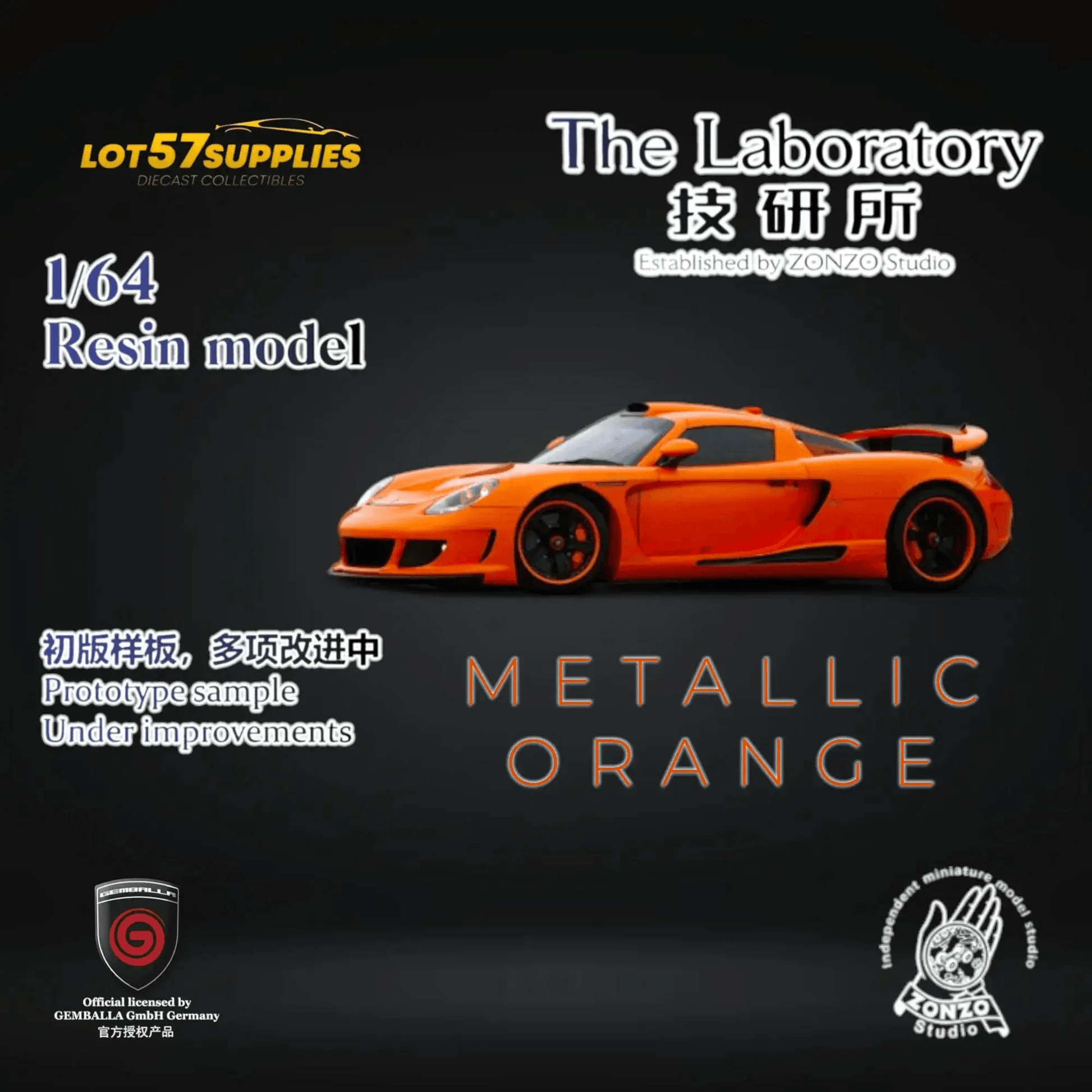  The Laboratory X Gemballa Mirage GT Metallic Orange 1:64 Resin -  ToylandEU™
