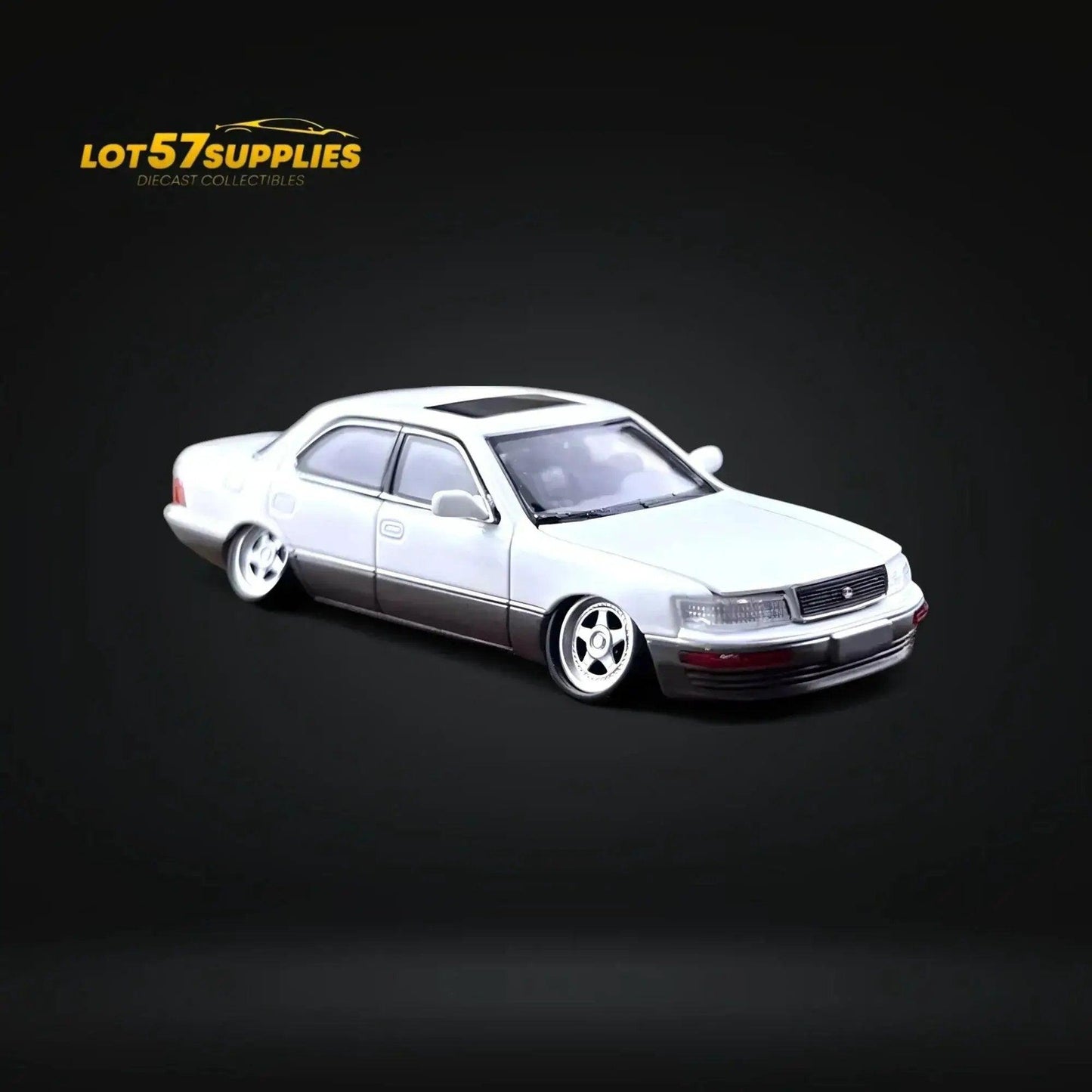  Fine works64 Lexus LS400 White/Gray Double Stanced 1:64 -  ToylandEU™