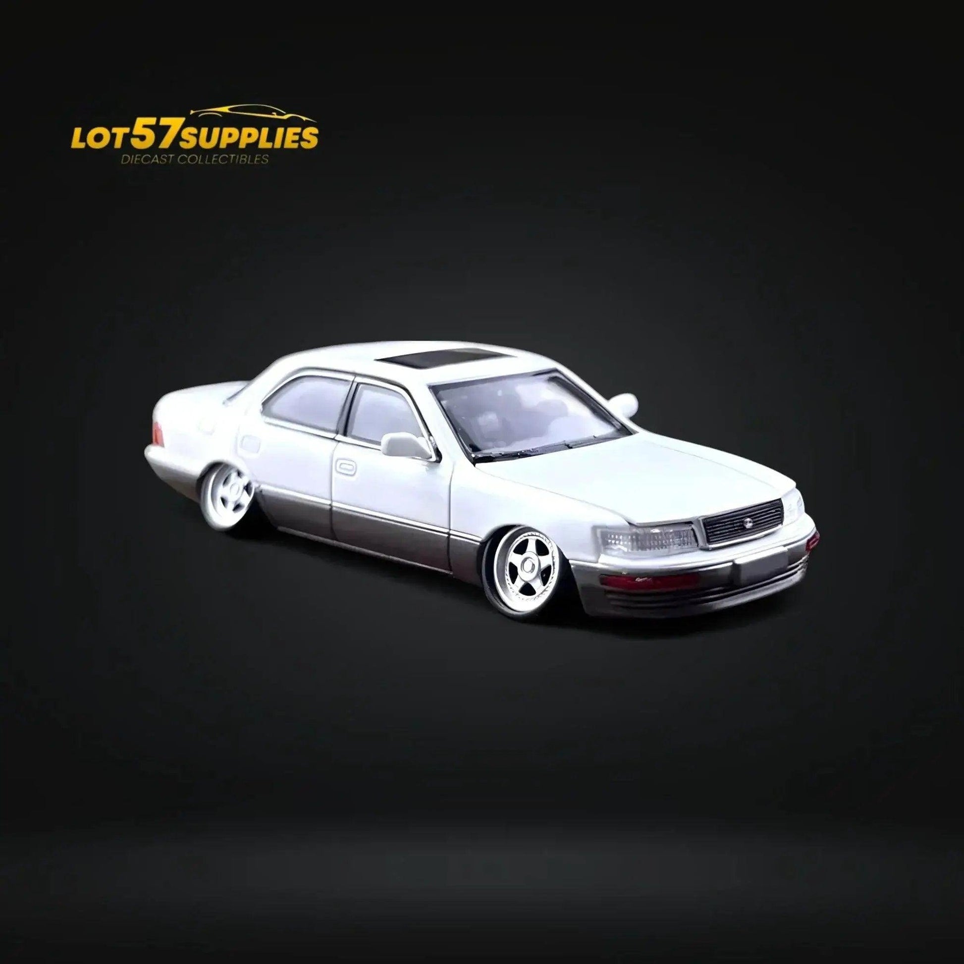  Fine works64 Lexus LS400 White/Gray Double Stanced 1:64 -  ToylandEU™