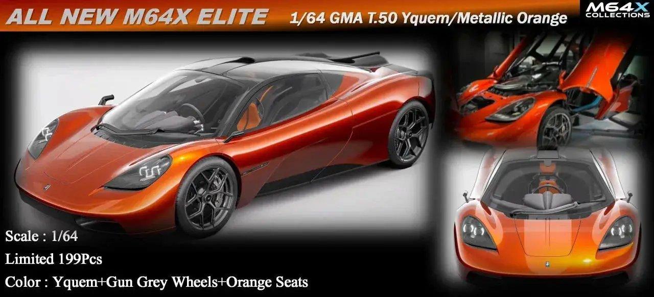  (Pre-Order) M64X GMA T.50 Metallic Orange 1:64 -  ToylandEU™