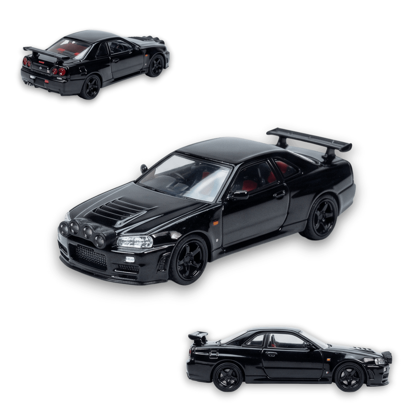  Street Weapon Nissan R34 GT-R Black Snow Drift 1:64 