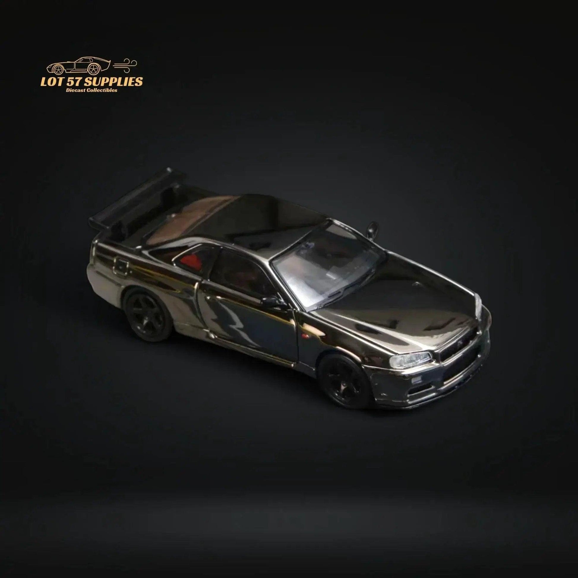  Street Weapon Skyline GT-R R34 V-SPEC-II Chrome 1:64 -  ToylandEU™