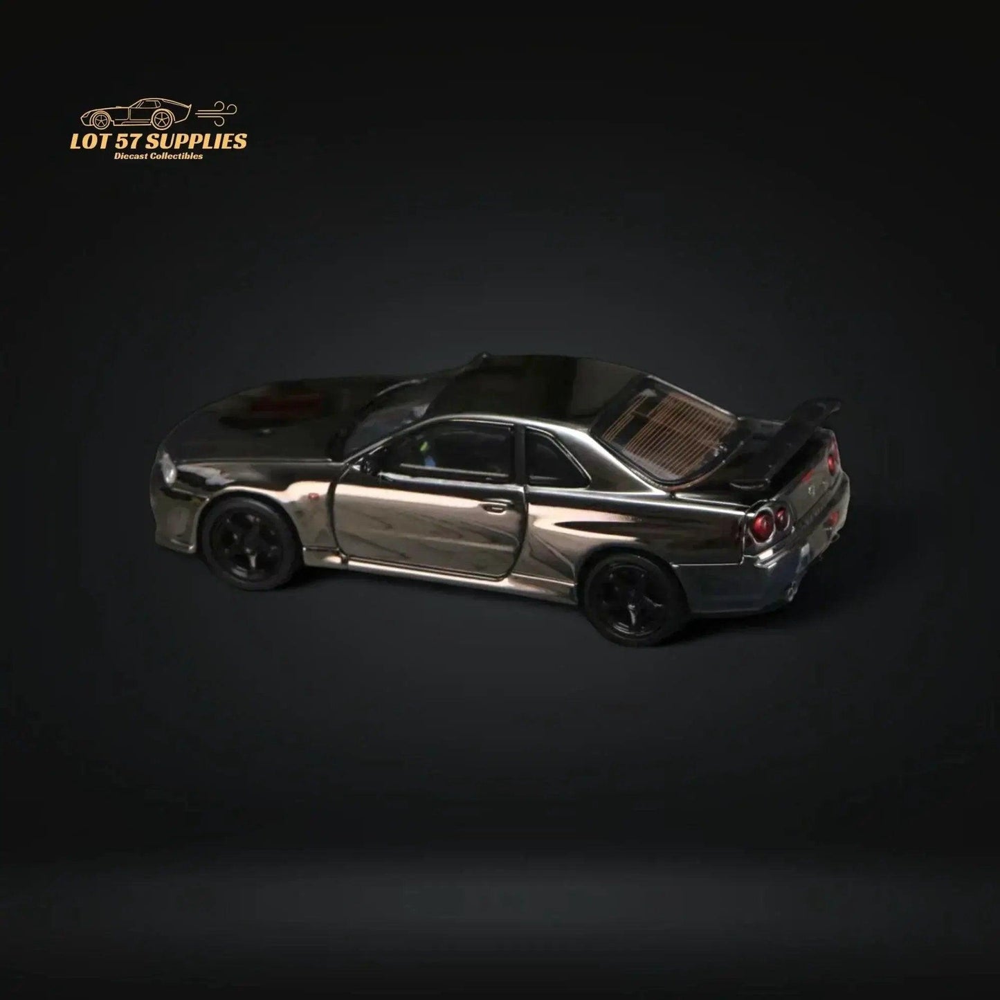  Street Weapon Skyline GT-R R34 V-SPEC-II Chrome 1:64 -  ToylandEU™
