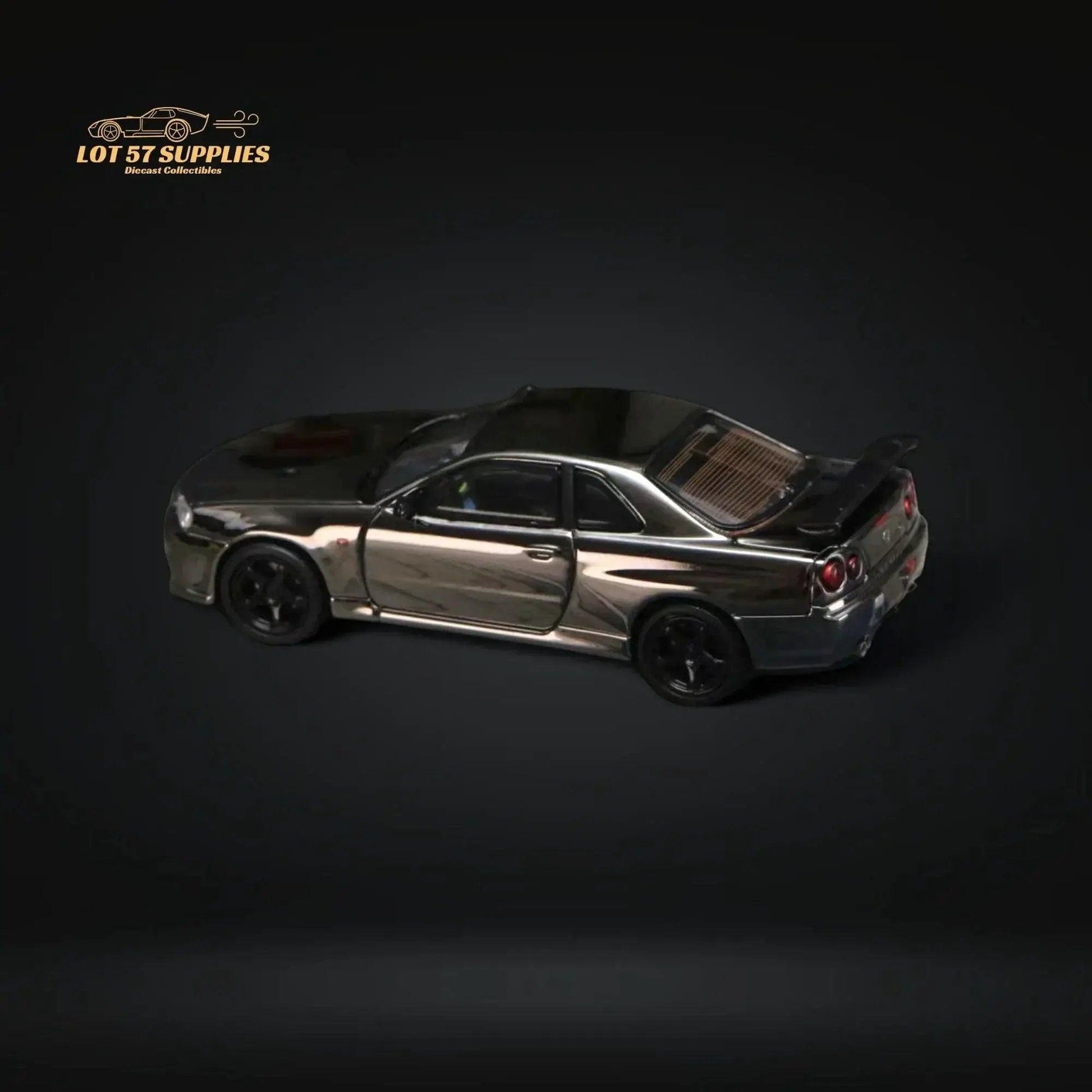  Street Weapon Skyline GT-R R34 V-SPEC-II Chrome 1:64 -  ToylandEU™