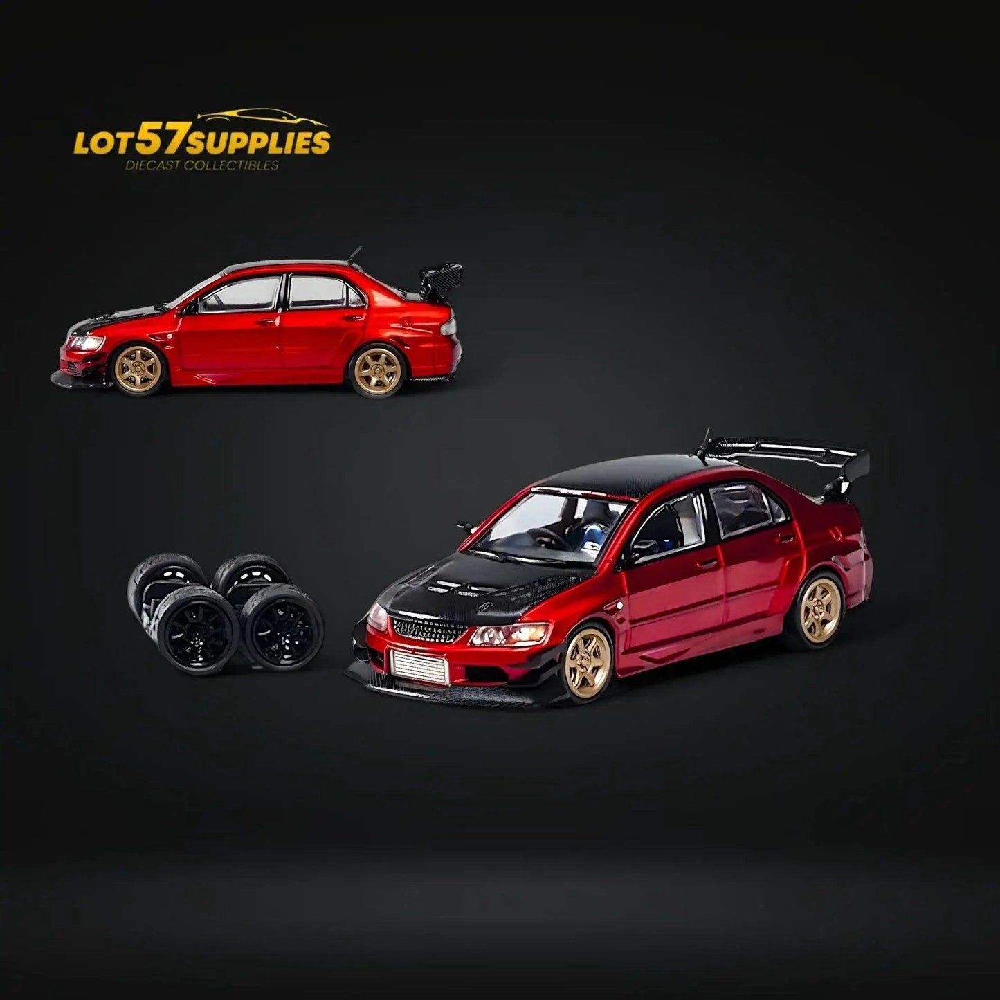  CM Model Mitsubishi Lancer Evolution IX Widebody Metallic Red 1:64 -  ToylandEU™