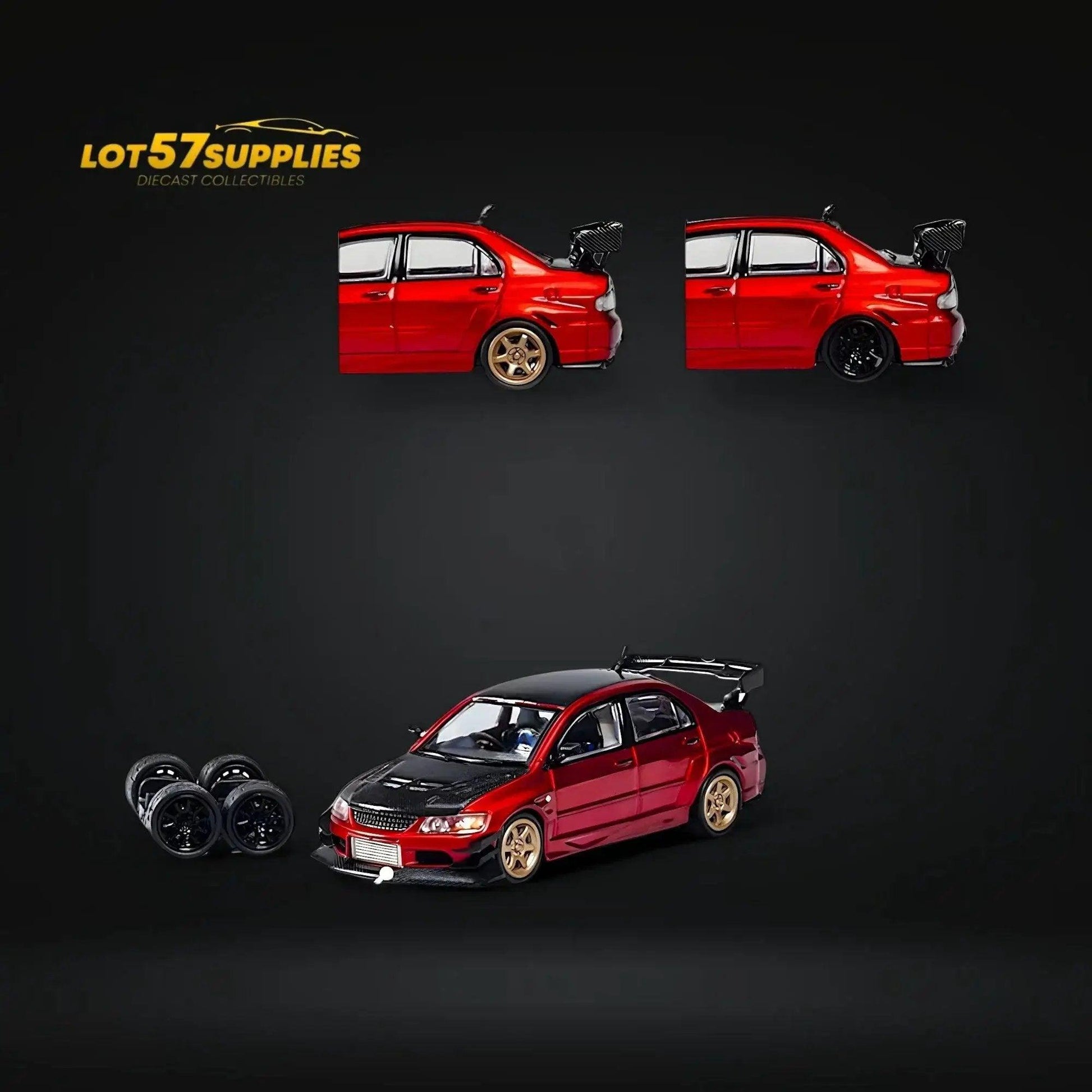  CM Model Mitsubishi Lancer Evolution IX Widebody Metallic Red 1:64 -  ToylandEU™