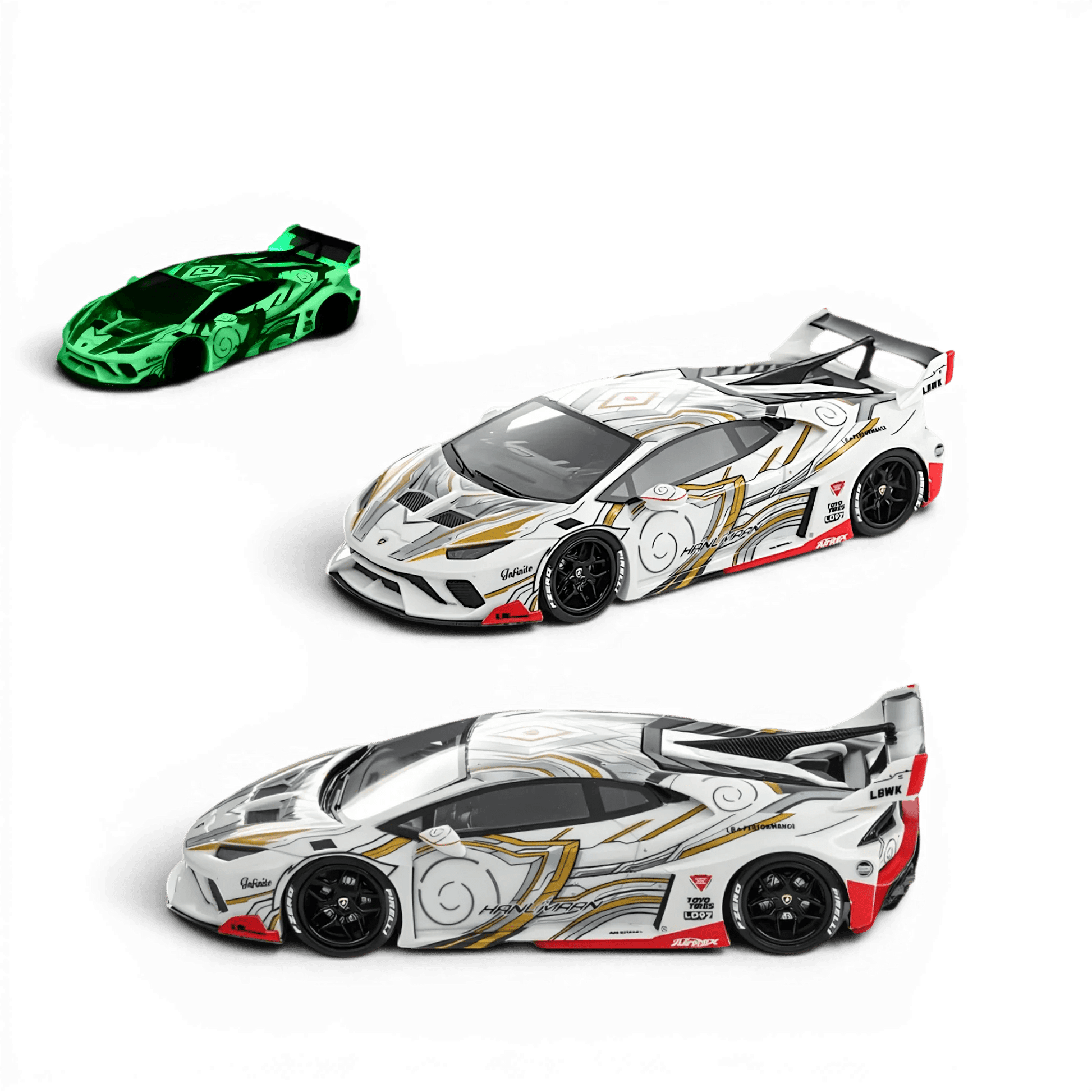 Diecast Car | Flame Lamborghini Huracan GT LP610 | Glow in dark