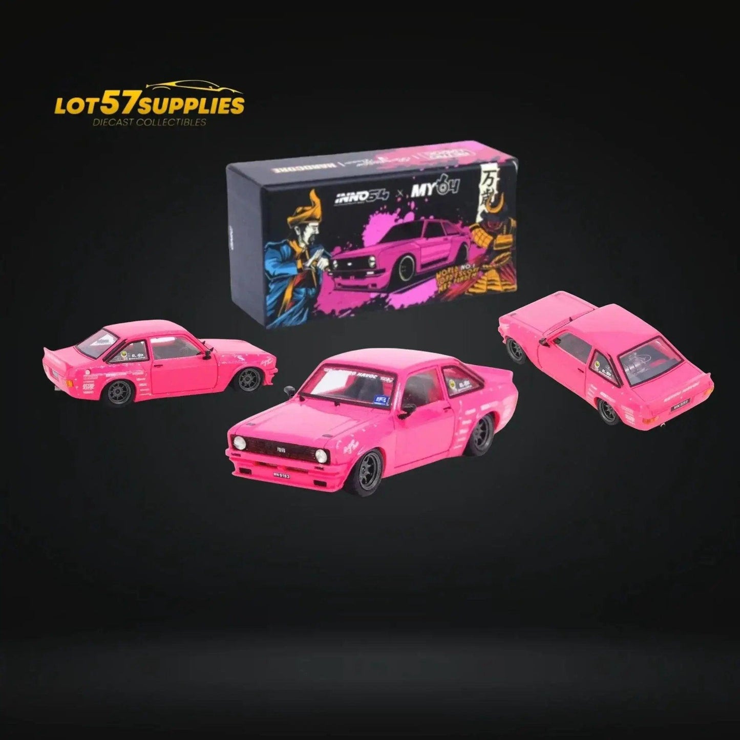  Inno64 Ford Escort MK2 Pandem "Emotion" Retro Havoc Pink 1:64 -  ToylandEU™