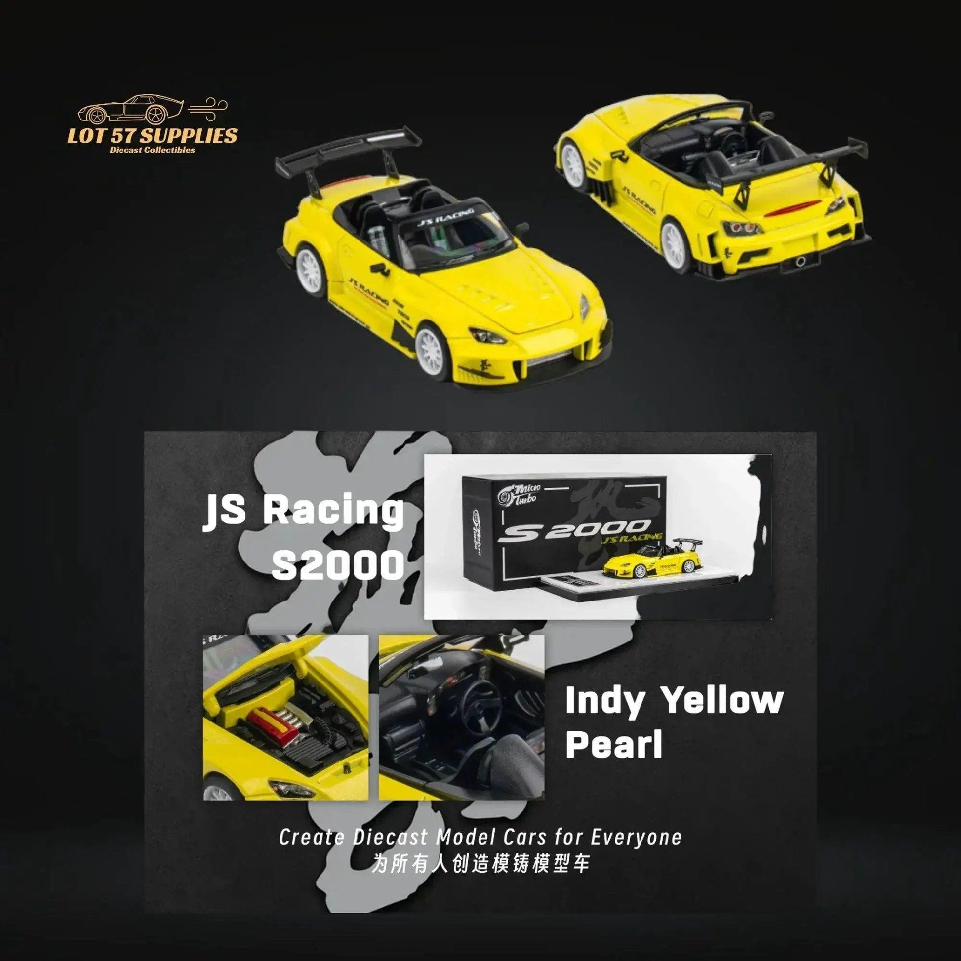  Microturbo Honda S2000 JS Racing Indy Yellow Pearl 1:64 -  ToylandEU™